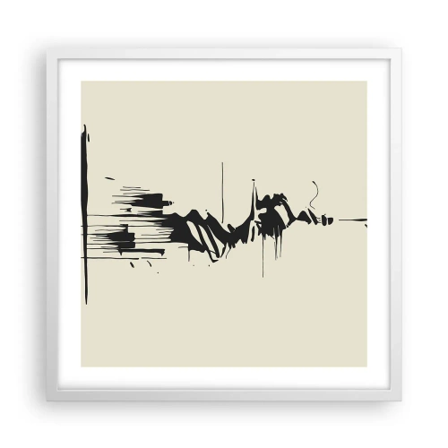 Affisch i vit ram - Skyndsam abstraktion - 50x50 cm