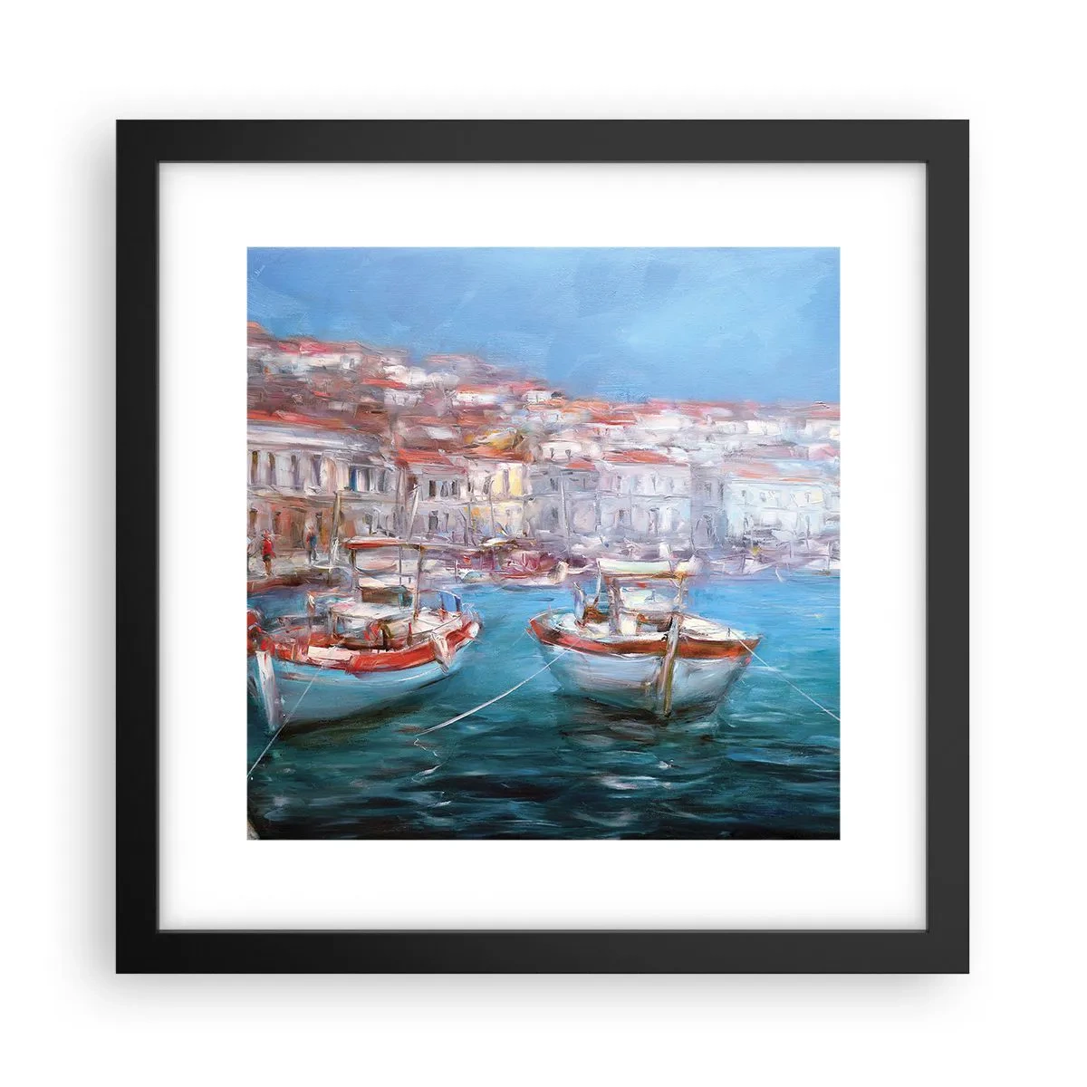 Affisch i svart ram - Italiensk vik - 30x30 cm