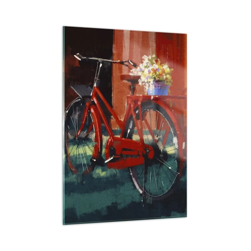 Glastavla - Bild på glas - I want to ride my bicycle - 50x70 cm