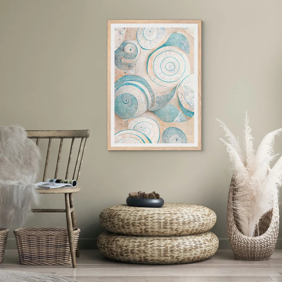 Affisch i ram av ljusek - Vad döljer musslan? - 70x100 cm