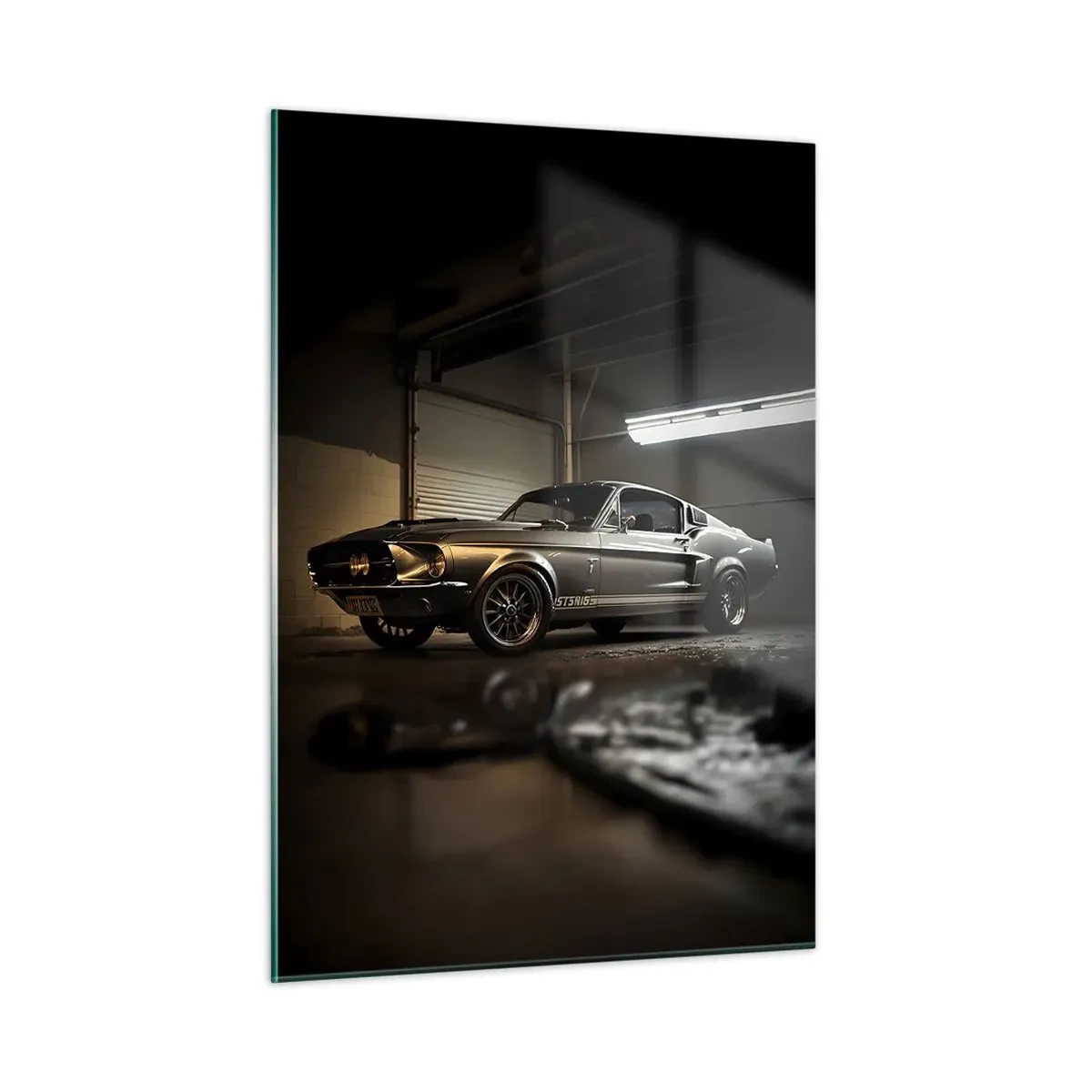 Glastavla - Bild på glas - Tillbaka till det förflutna - 50x70 cm