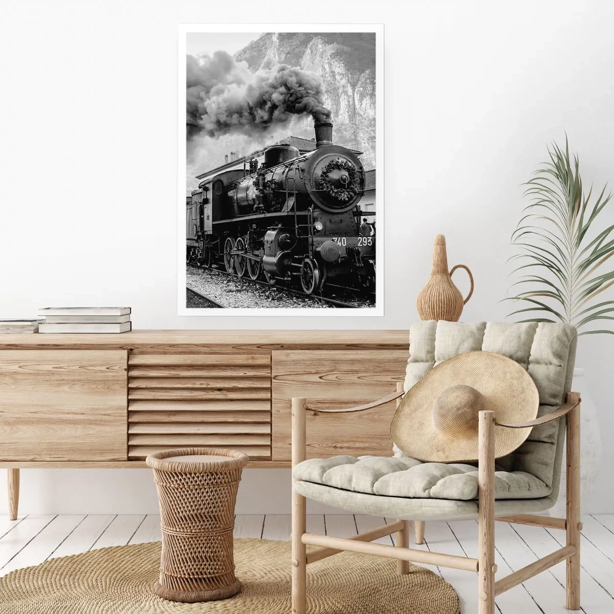 Affisch - Det står ett lok på stationen... - 70x100 cm