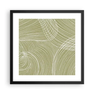 Affisch i svart ram - Intrikat abstraktion i vitt - 40x40 cm