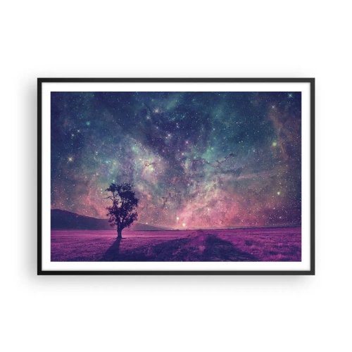 Affisch i svart ram - Under magisk himmel - 100x70 cm