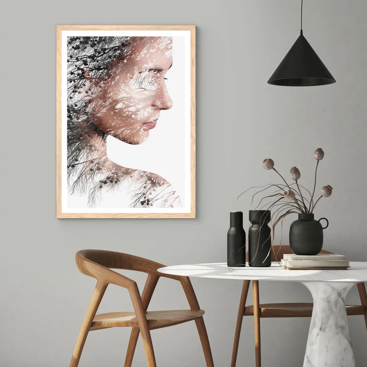 Affisch i ram av ljusek - Skogens ande - 50x70 cm