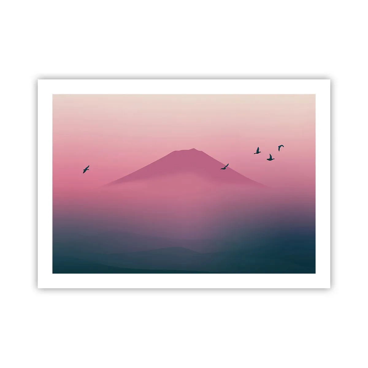 Affisch - Vandrare över molnen - 70x50 cm