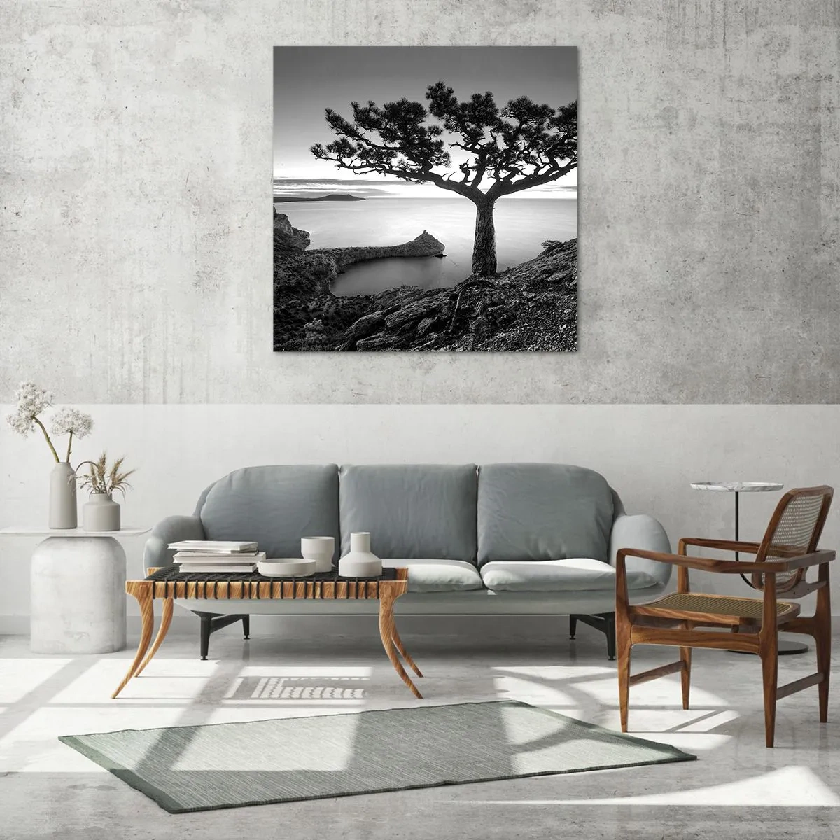 Glastavla - Bild på glas - Ro enda fram till horisonten - 30x30 cm