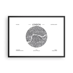Affisch i svart ram - Londons anatomi - 70x50 cm