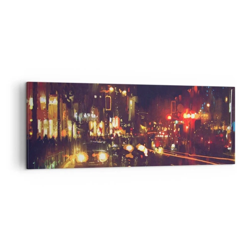 Canvastavla - Bild på duk - Doppad i nattljuset - 140x50 cm
