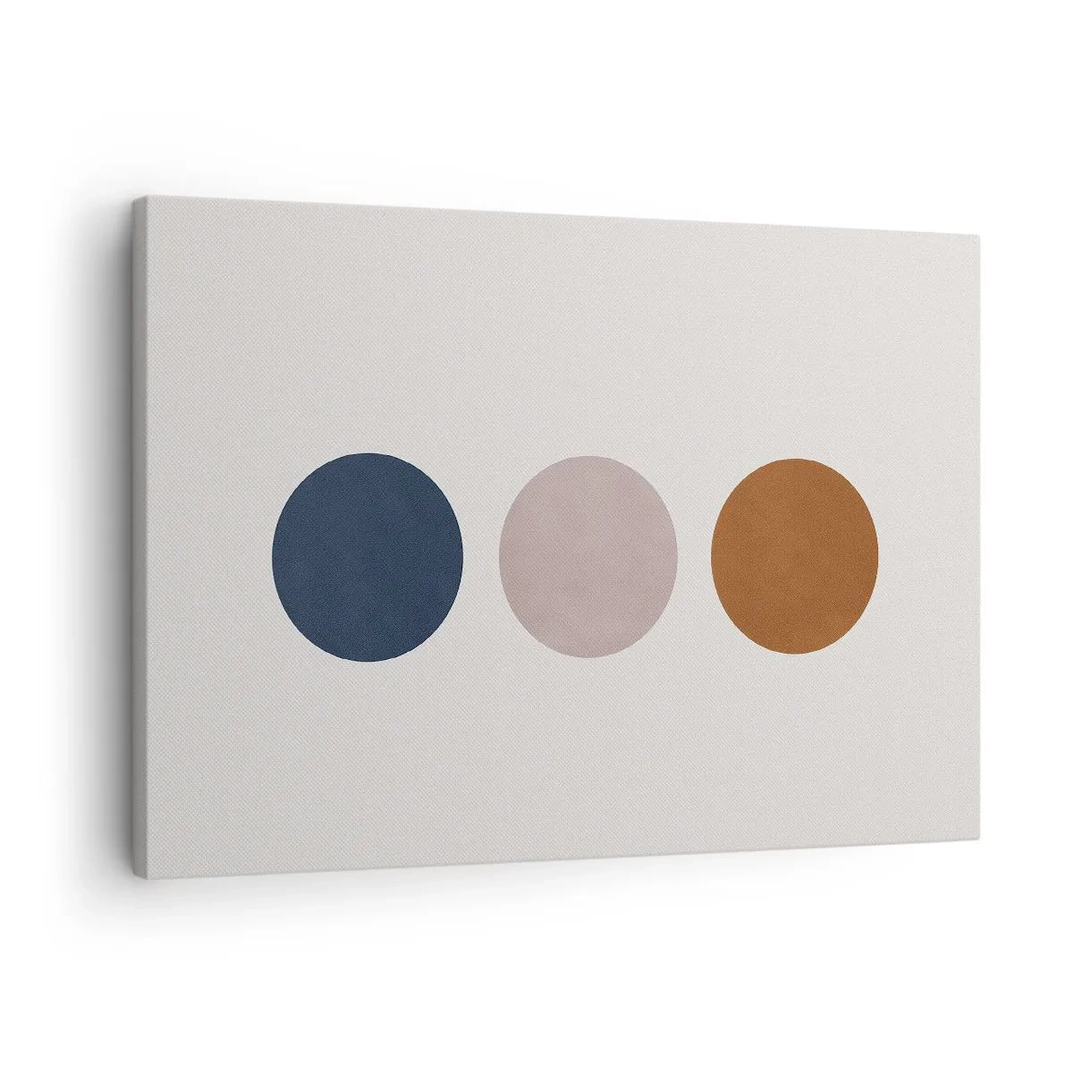 Canvastavla - Bild på duk - En minimalistisk komposition med tre färgade cirklar - 70x50cm - Perfektionens symbol - Modern väggdekoration för vardagsrum och sovrum ARTTOR