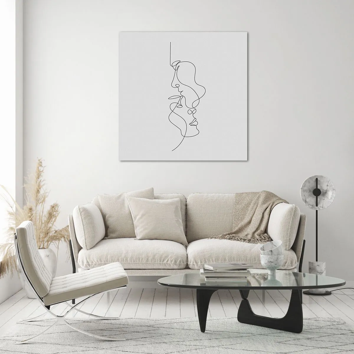 Glastavla - Bild på glas - Sentimentala lustens glöd - 70x70 cm