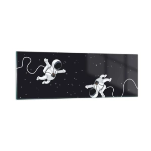 Glastavla - Bild på glas - Rymddans - 90x30 cm