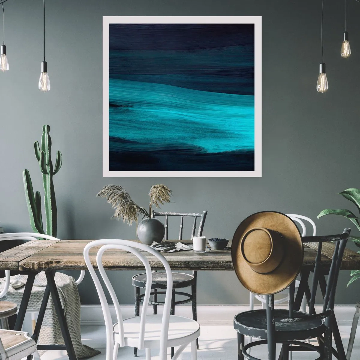 Affisch - Flyt med strömmen - 40x40 cm