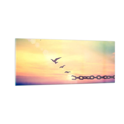 Glastavla - Bild på glas - Frihetens seger - 100x40 cm