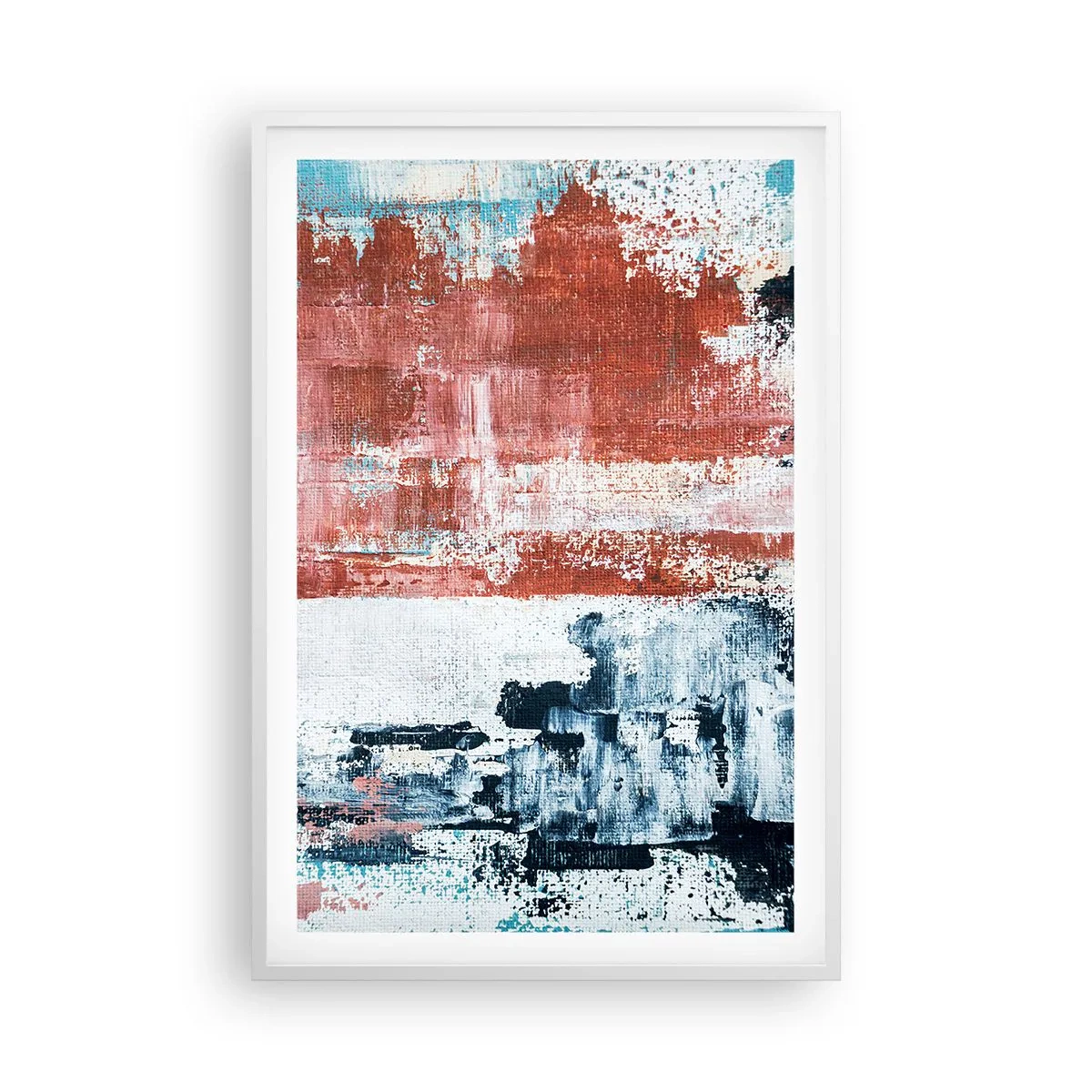 Affisch i vit ram - Abstrakt halvt om halvt - 61x91 cm