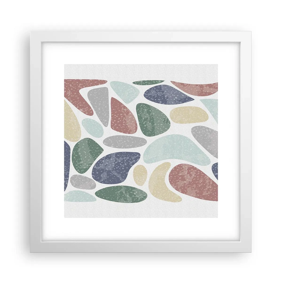 Affisch i vit ram - Mosaik av pulveriserade färger - 30x30 cm