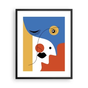 Affisch i svart ram - Dekonstruerat porträtt - 40x50 cm