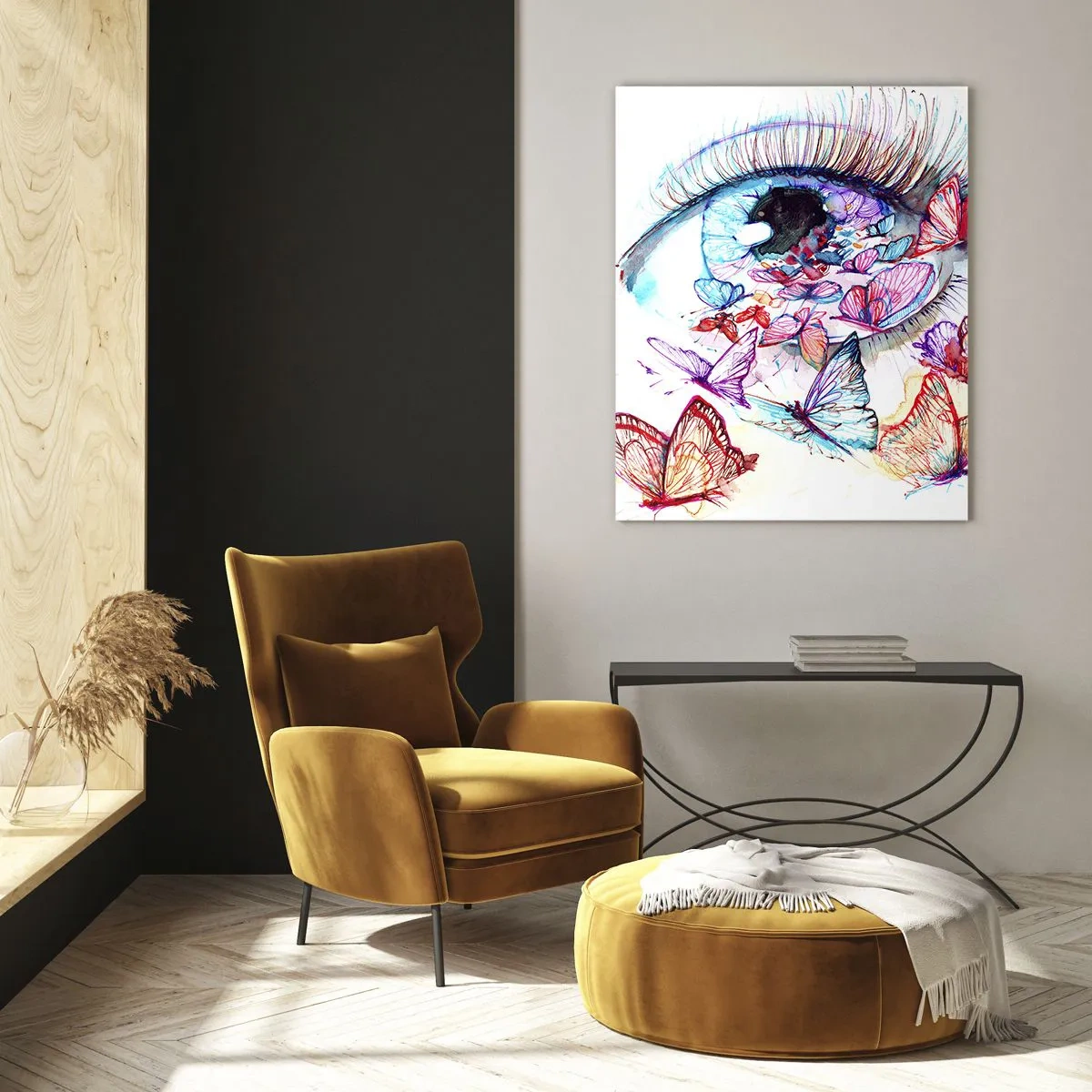 Glastavla - Bild på glas - Ögonens sagolika charm - 50x70 cm
