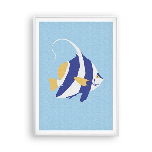 Affisch i vit ram - Miss av tropiska vatten - 70x100 cm