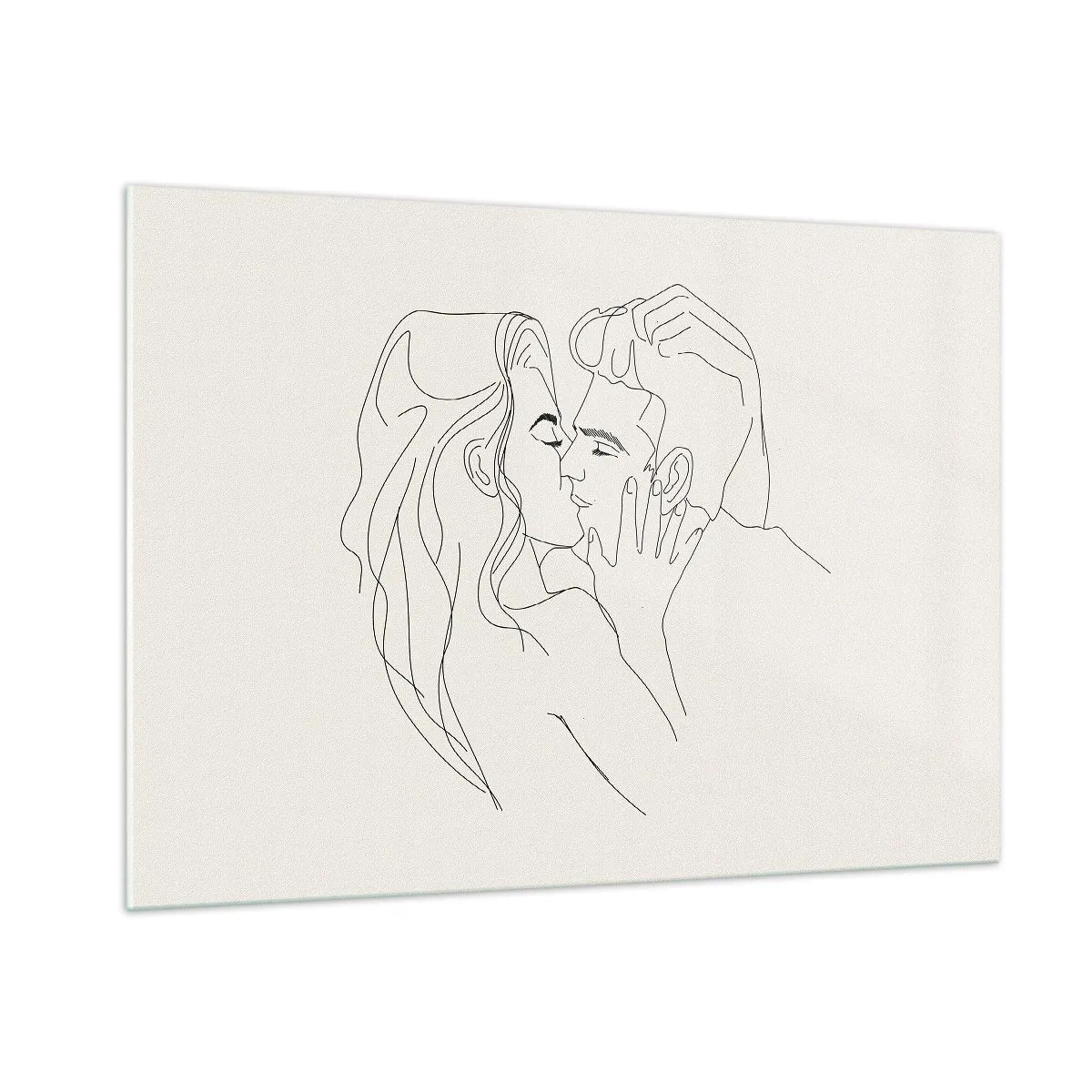 Glastavla - Bild på glas - I kärlekens famn - 100x70 cm