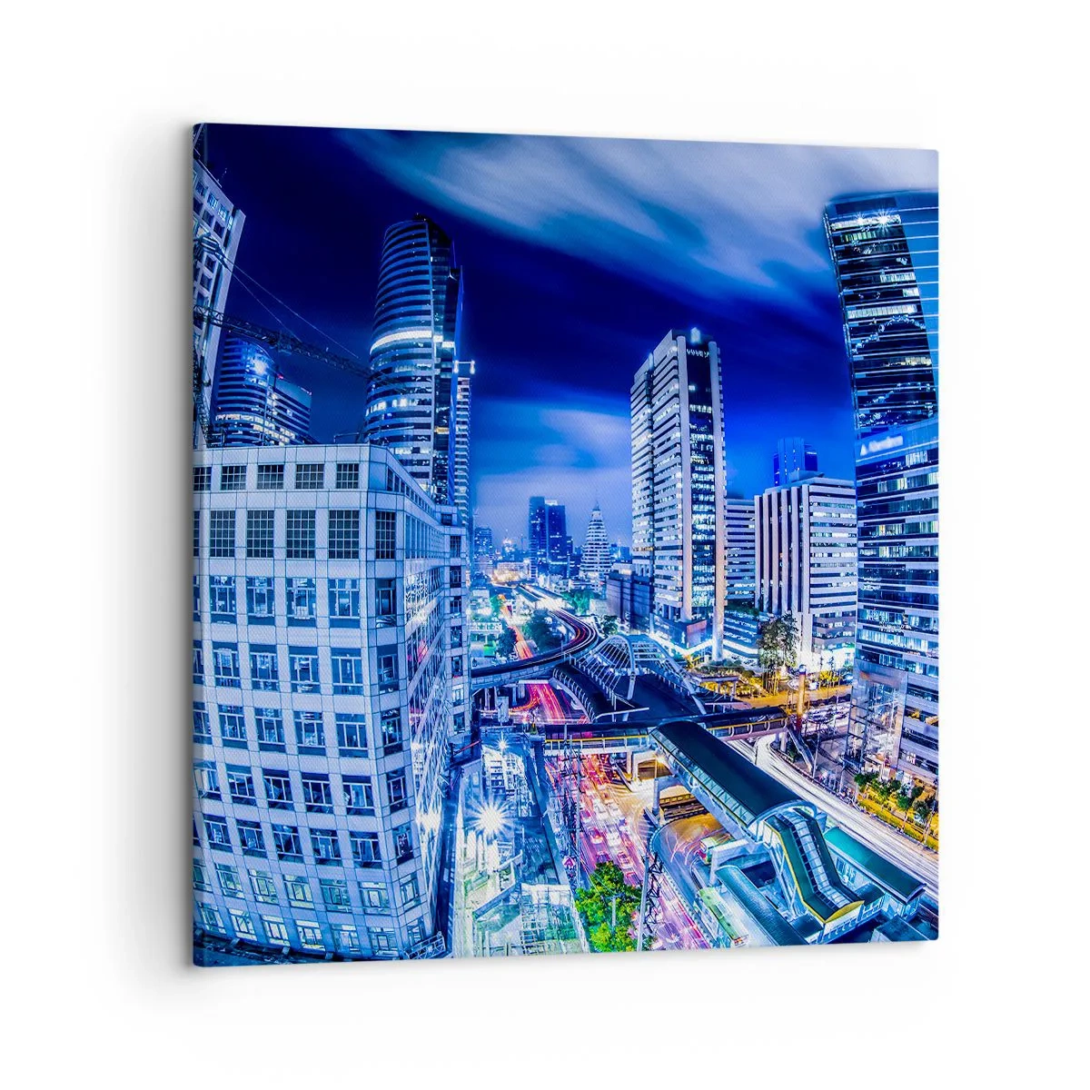 Canvastavla - Bild på duk - Stadens nattrytmer - 60x60 cm