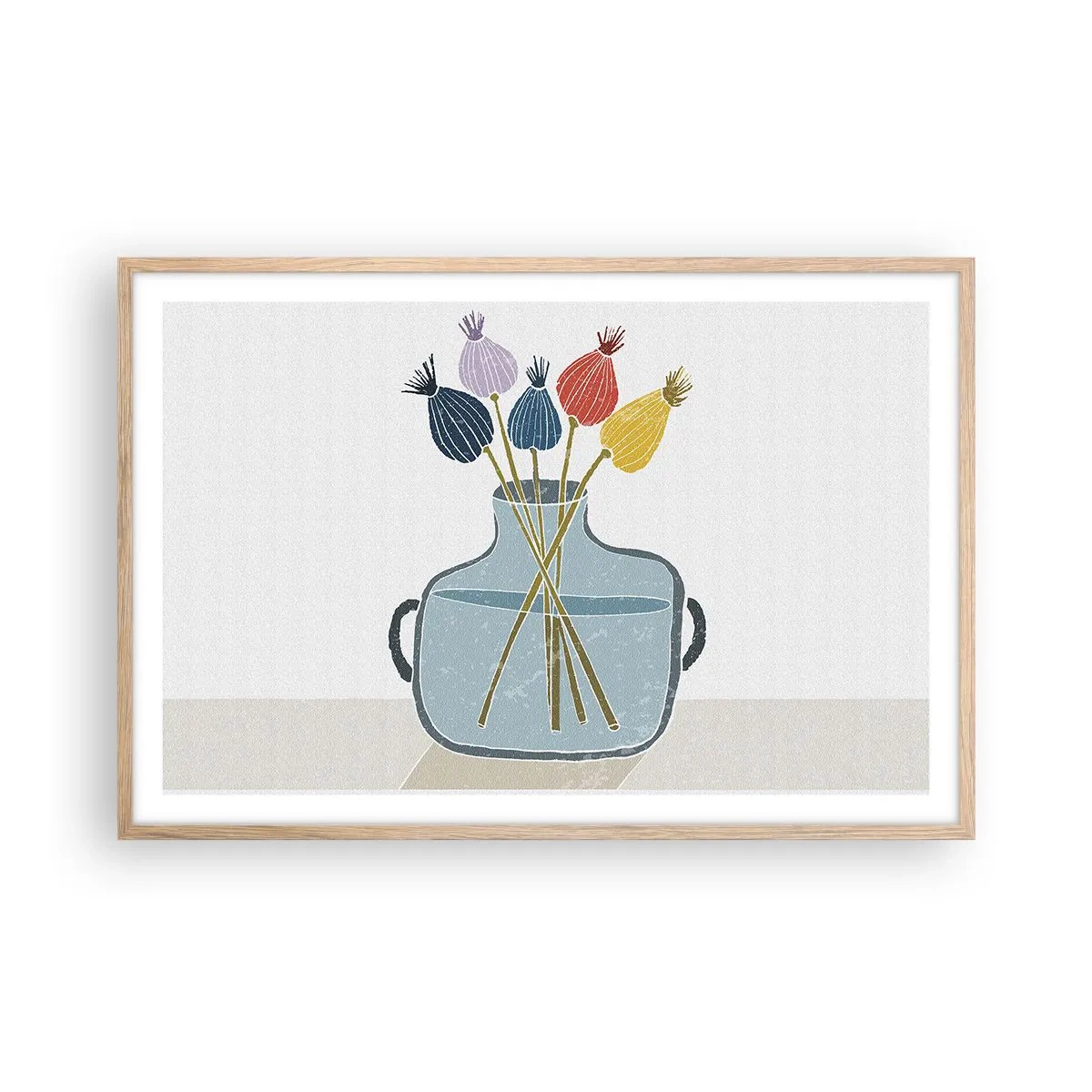 Affisch i ram av ljusek - Vallmovas - 91x61 cm