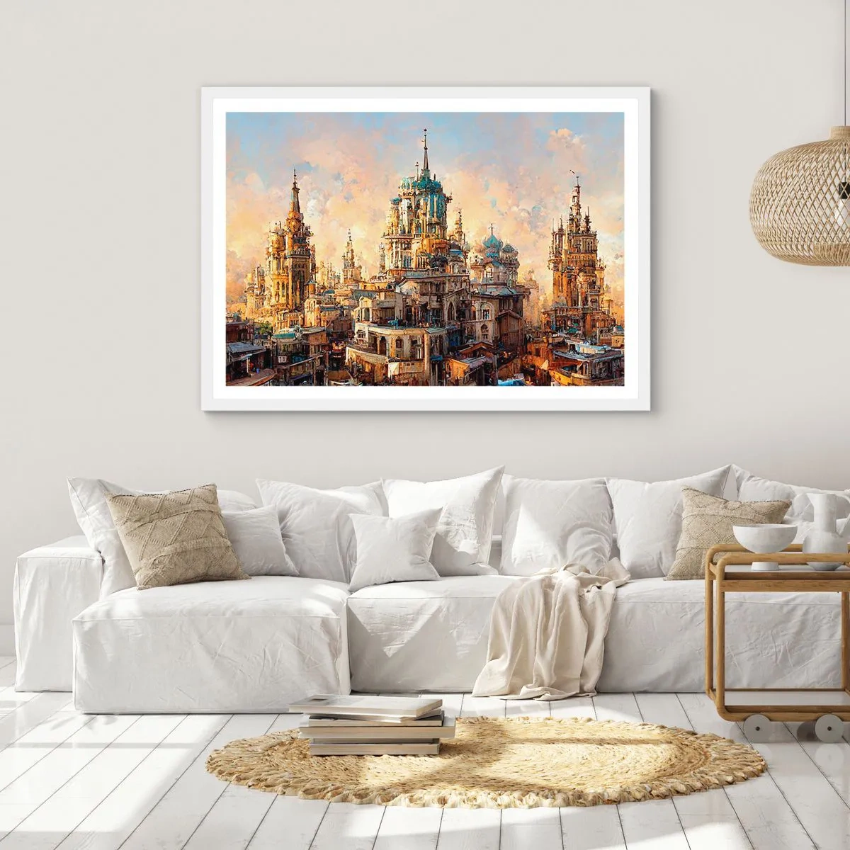 Affisch i vit ram - Städernas stad - 100x70 cm