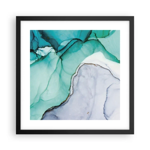 Affisch i svart ram - En studie i turkos - 40x40 cm