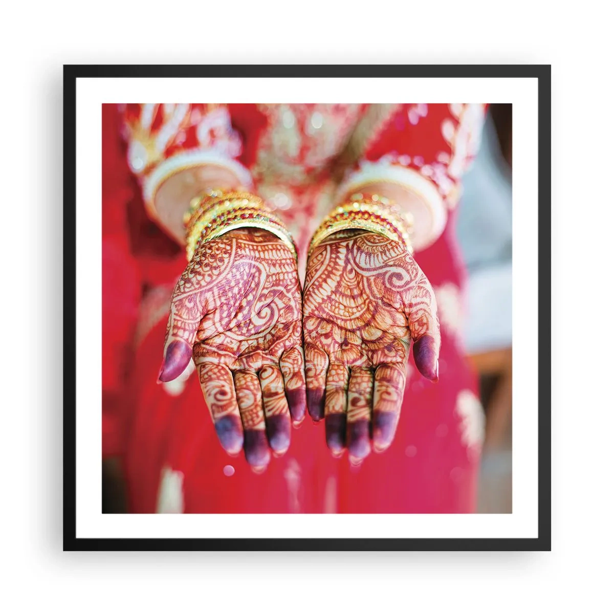 Affisch i svart ram - Redo att fånga lyckan - 60x60 cm