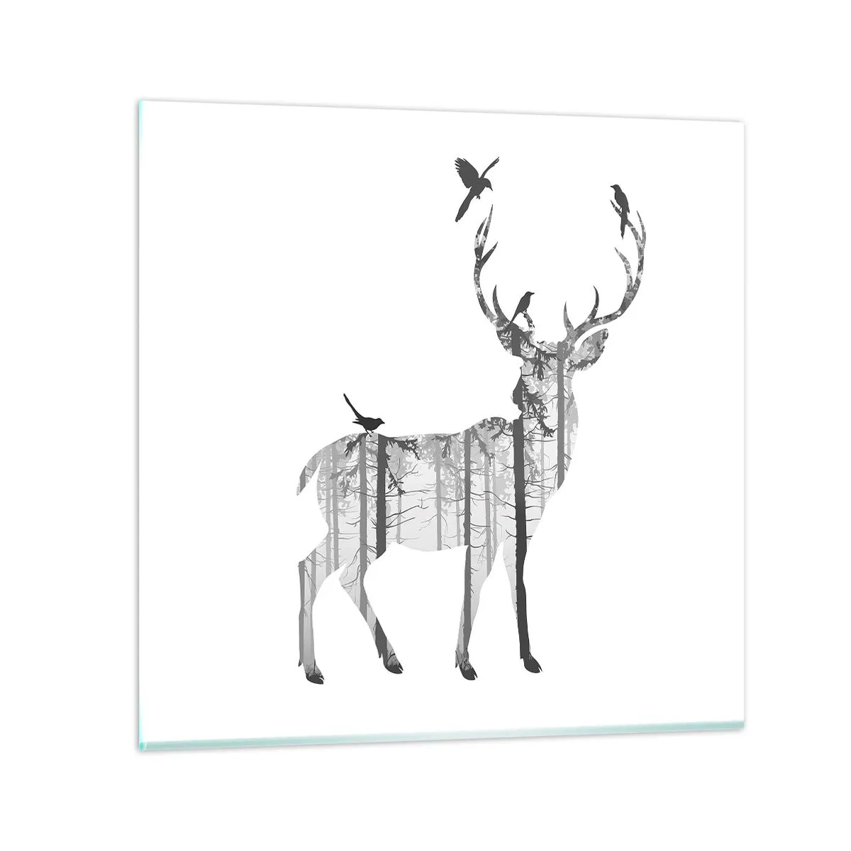 Glastavla - Bild på glas - Skogens goda ande - 30x30 cm