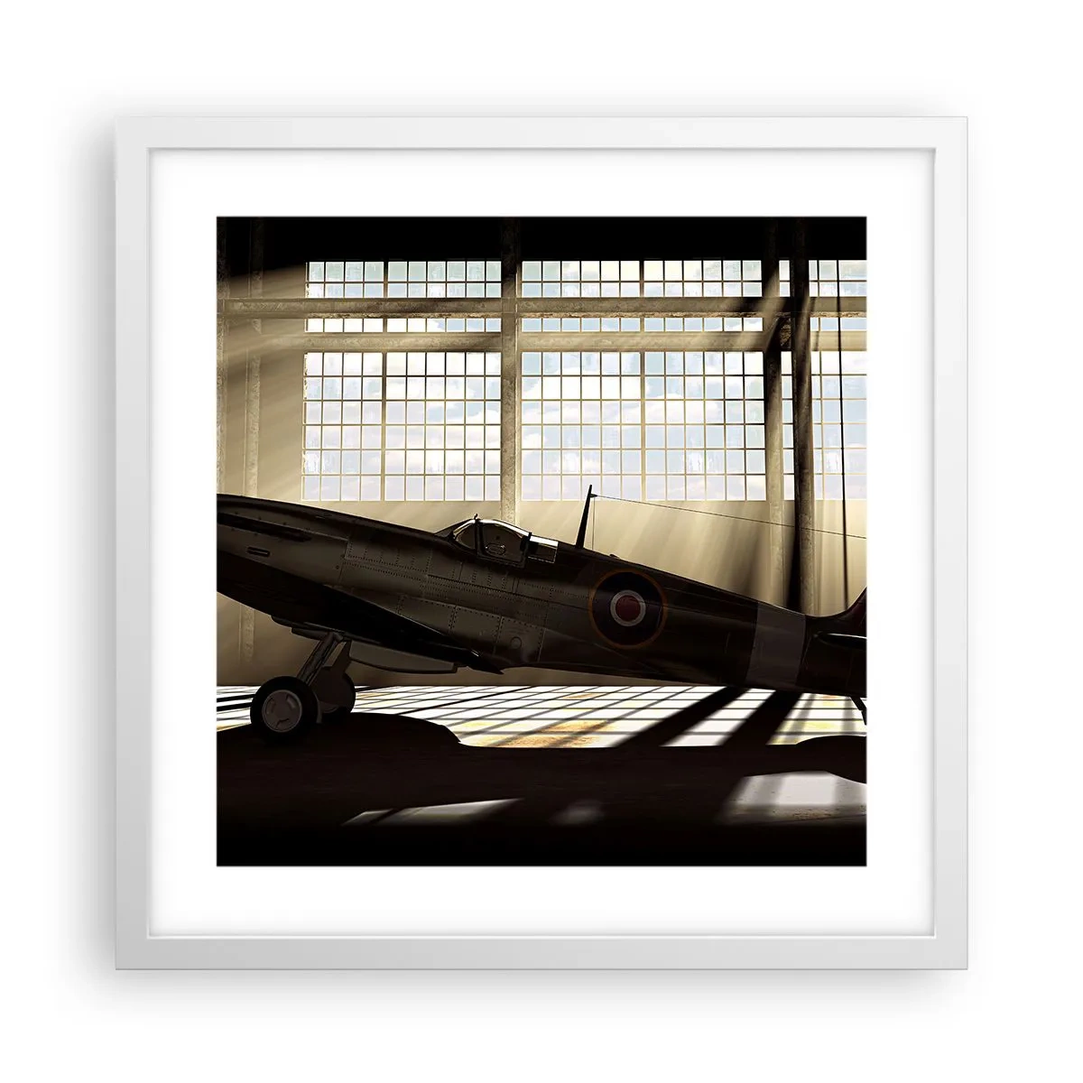 Affisch i vit ram - Kämpens vila - 40x40 cm