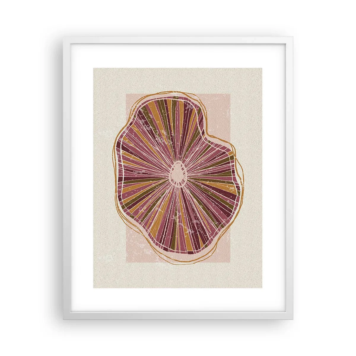 Affisch i vit ram - Strålande abstraktion - 40x50 cm