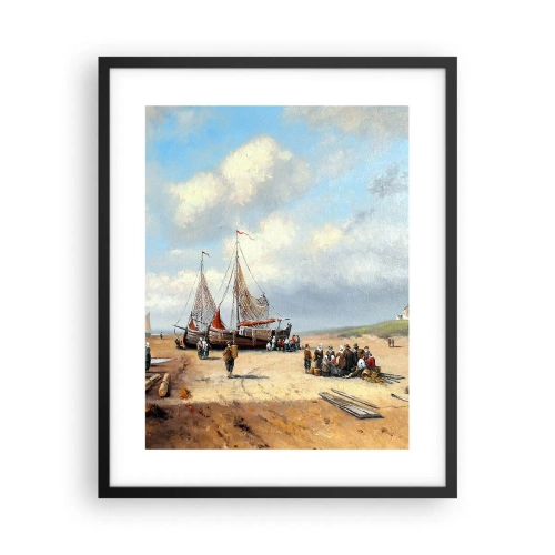 Affisch i svart ram - Efter en lyckad fångst - 40x50 cm