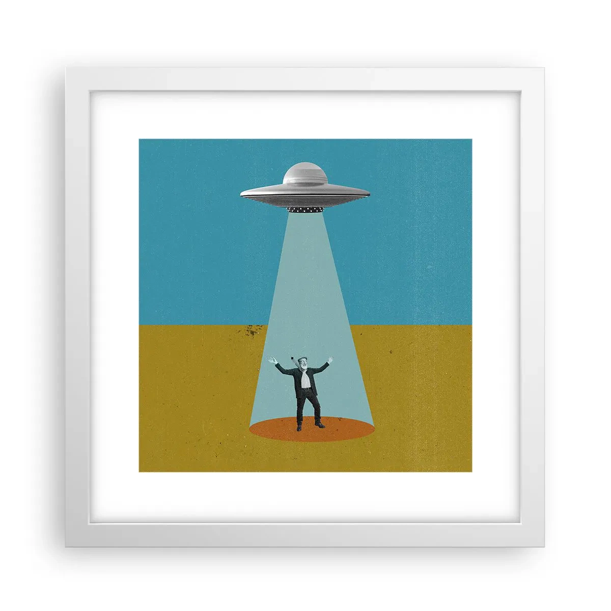 Affisch i vit ram - Ett nära möte - 30x30 cm