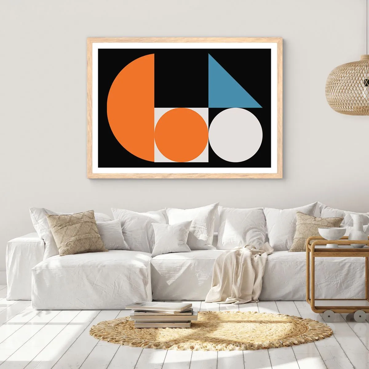 Affisch i ram av ljusek - Geometriska figurer - 50x40 cm