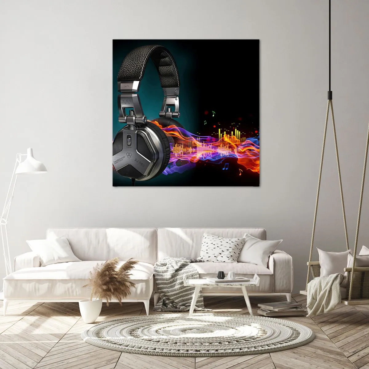 Canvastavla - Bild på duk - I musikens eld - 70x70 cm