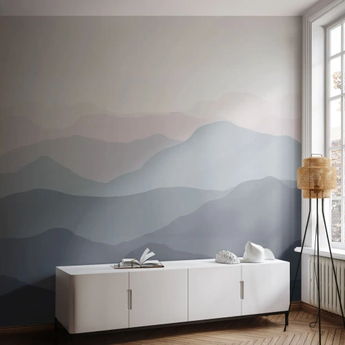 Fototapet Premium Canvas - Fjällens vågor - Abstraktion, Grafik, Berg - 350x256 cm