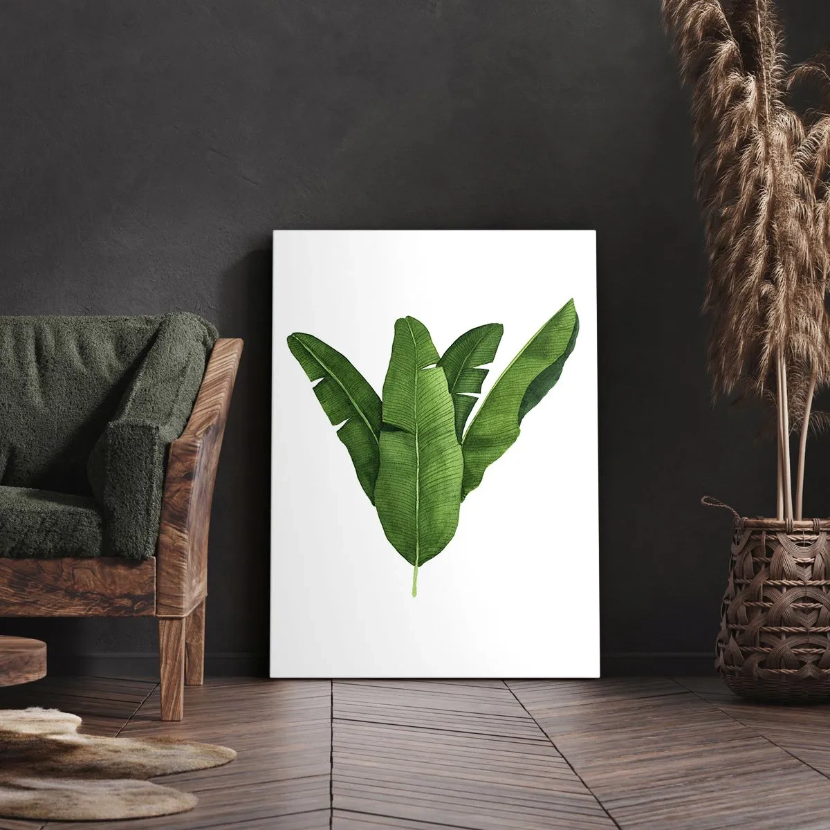 Canvastavla - Bild på duk - Grön symmetri - 45x80 cm