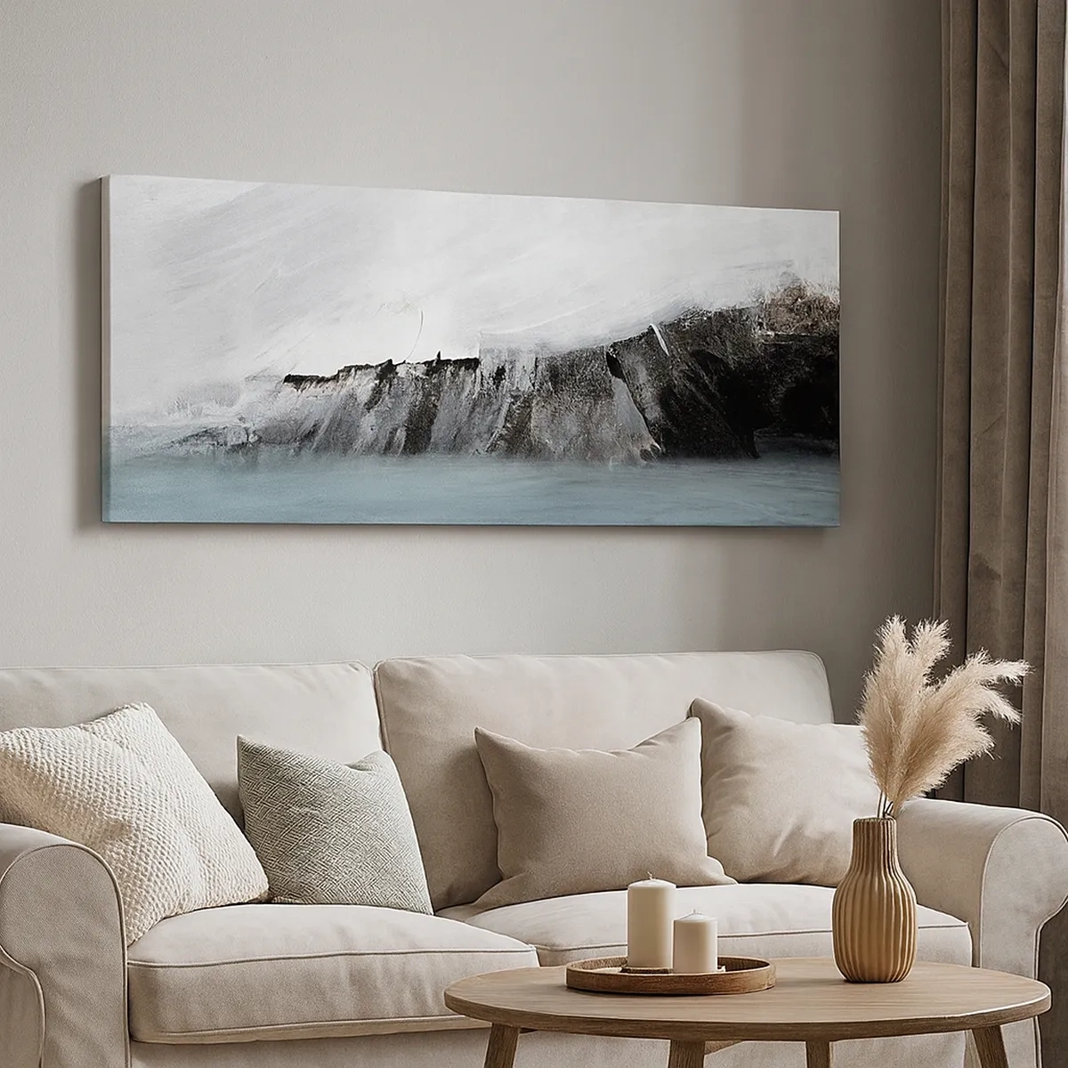 Canvastavla - Bild på duk - Vatten - jord: en krock mellan elementen - 30x30 cm