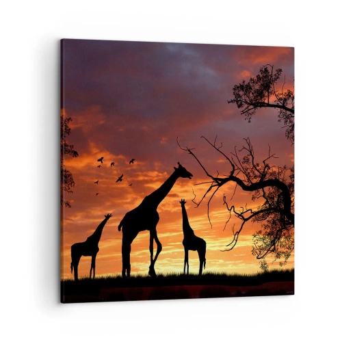 Canvastavla - Bild på duk - Liten middag med de närmaste - 50x50 cm