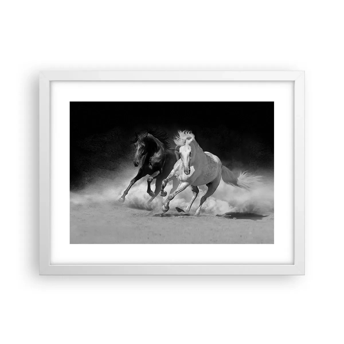Affisch i vit ram - Frihetens galopp - 40x30 cm