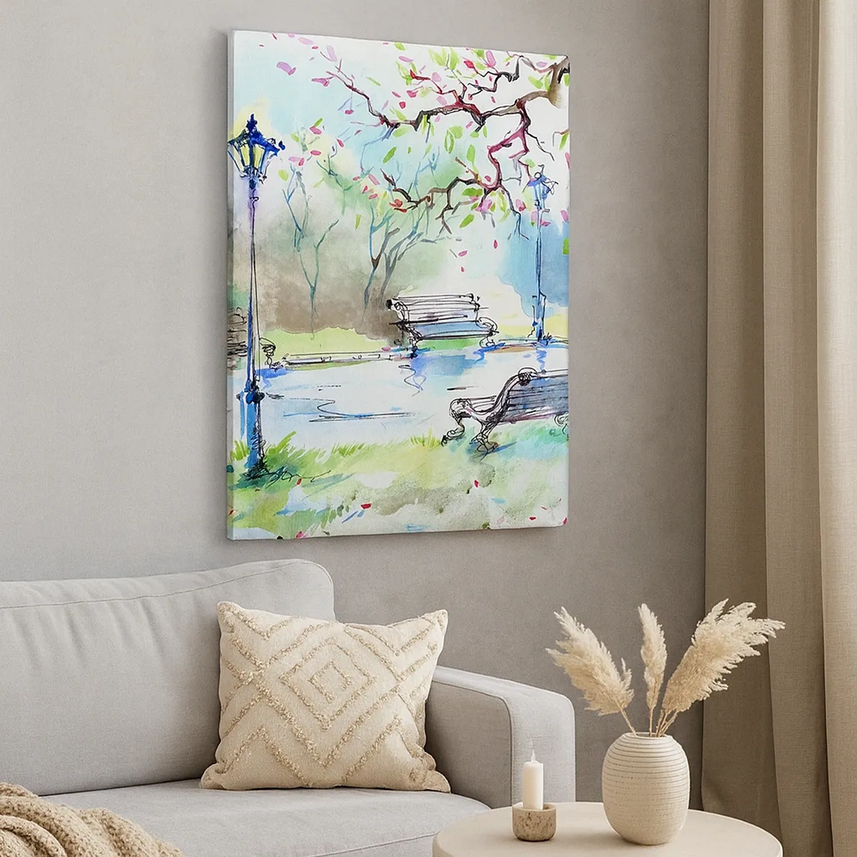 Canvastavla - Bild på duk - Parktystnadens charm - 50x70 cm