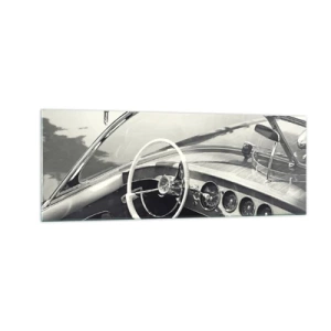 Glastavla - Bild på glas - Väder för de rika - 140x50 cm