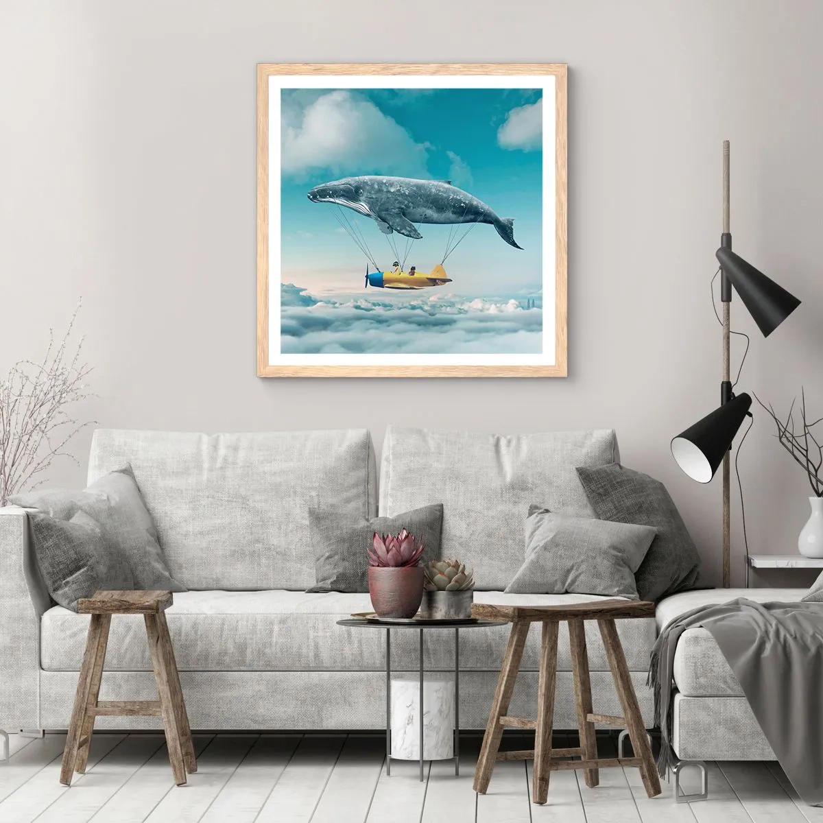 Affisch i ram av ljusek - Varför inte? - 60x60 cm