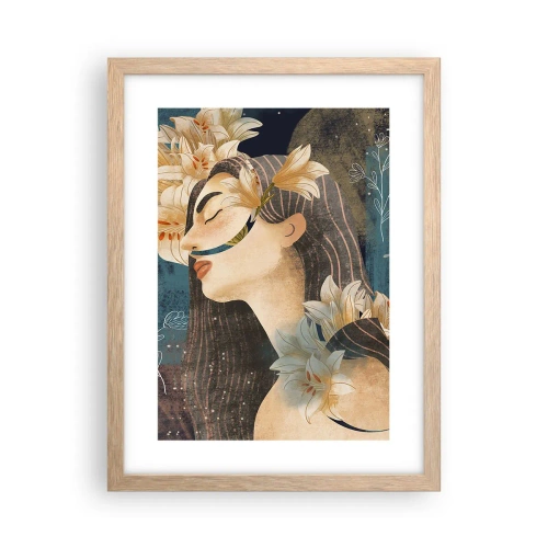 Affisch i ram av ljusek - Sagan om drottning med liljor - 30x40 cm