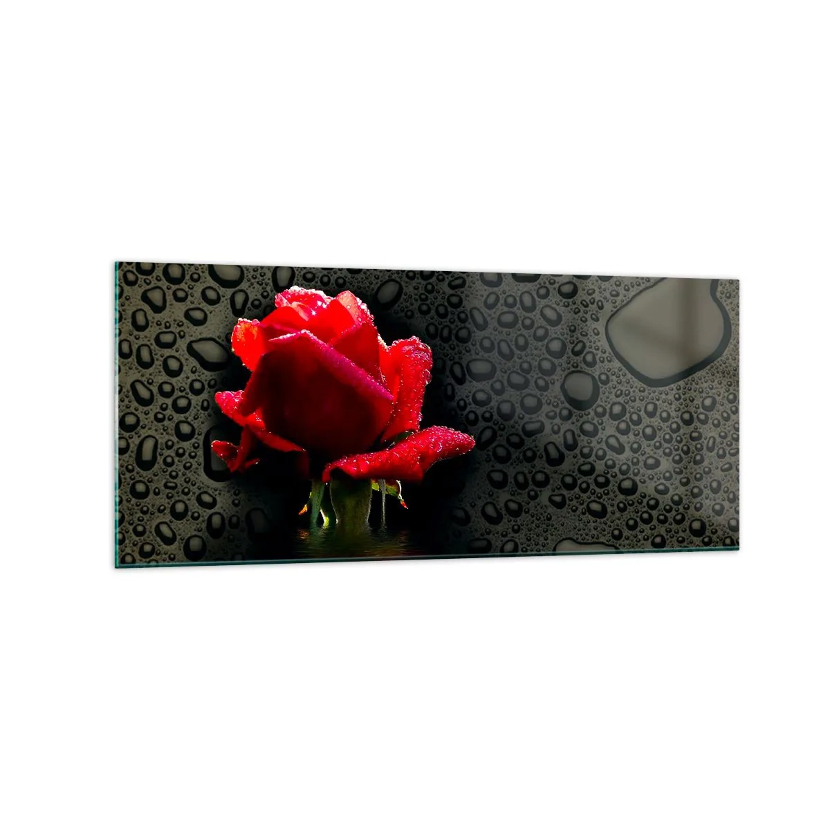 Glastavla - Bild på glas - Röd och svart - 120x50 cm