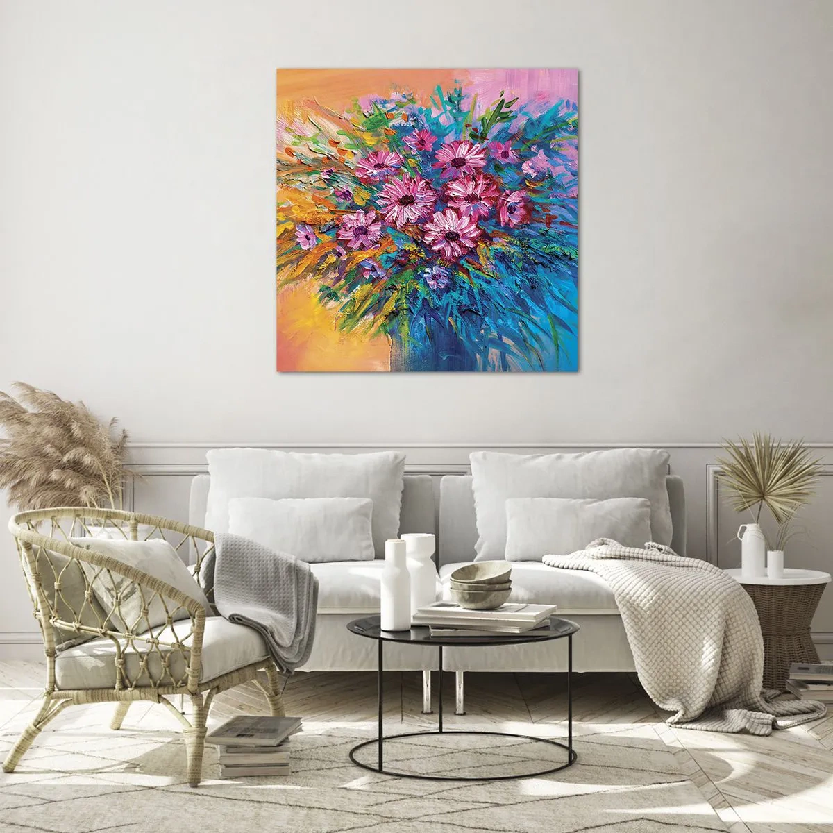 Glastavla - Bild på glas - Livets energi - 40x40 cm