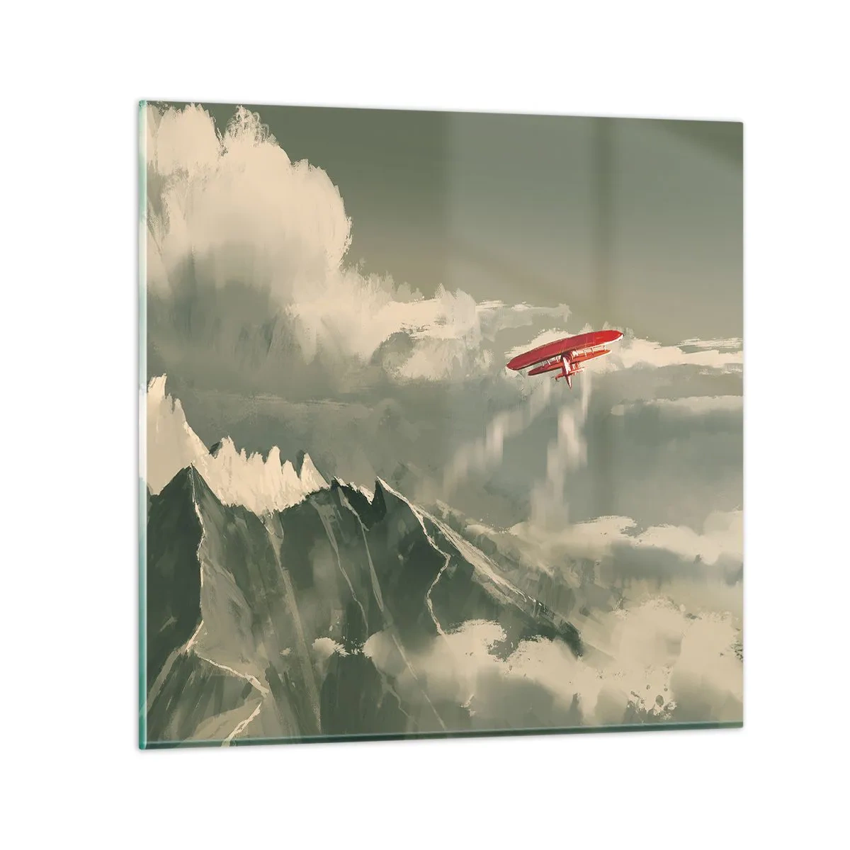 Glastavla - Bild på glas - Orädd pionjär - 70x70 cm