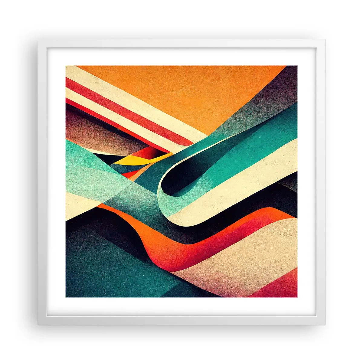 Affisch i vit ram - Intensiv komposition - 50x50 cm