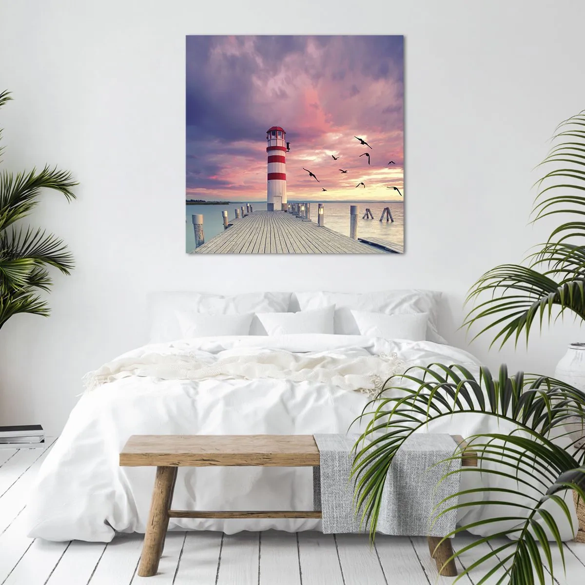 Canvastavla - Bild på duk - Dags att bege sig till hamnen - 60x60 cm